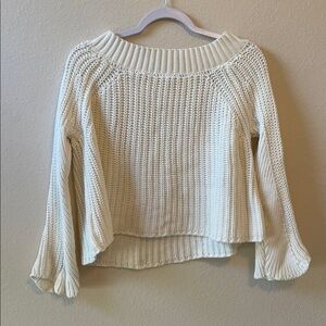 Cream Knit Boatneck Women's Sweater
